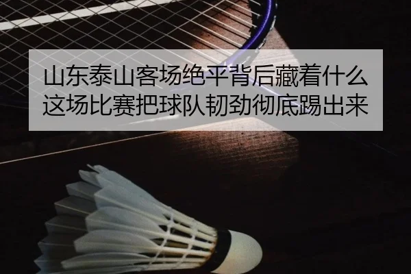 山东泰山客场绝平背后藏着什么 这场比赛把球队韧劲彻底踢出来